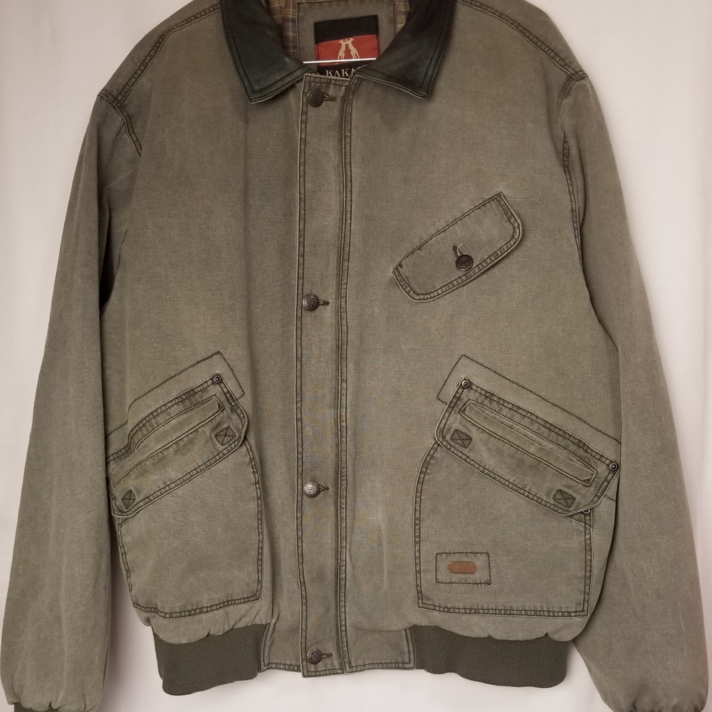 Kakadu Traders Australia Men's Green Khaki Double Bay Bomber Jacket XXL